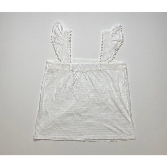 Style & Co Tank‎ Top Small White Women's Cotton Pointelle NEW - Picture 2 of 7